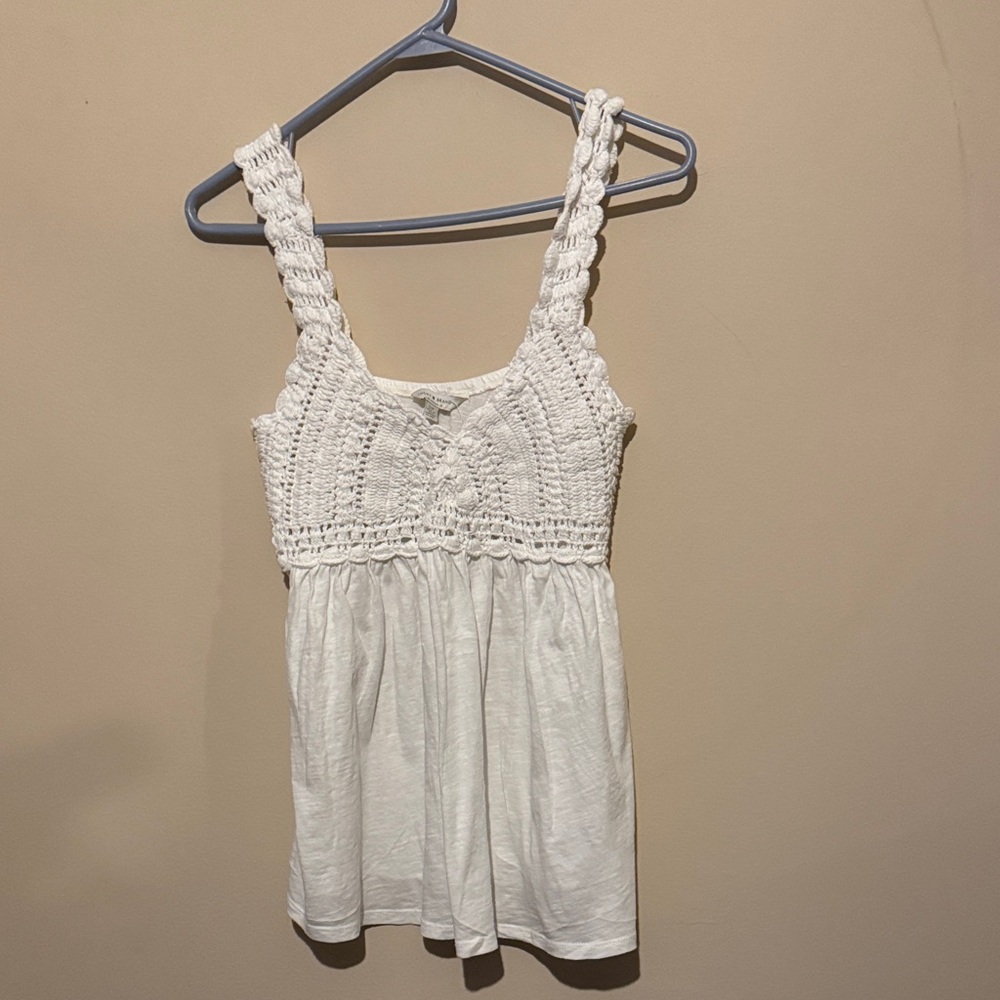 Lucky Brand White Crochet Tank Top